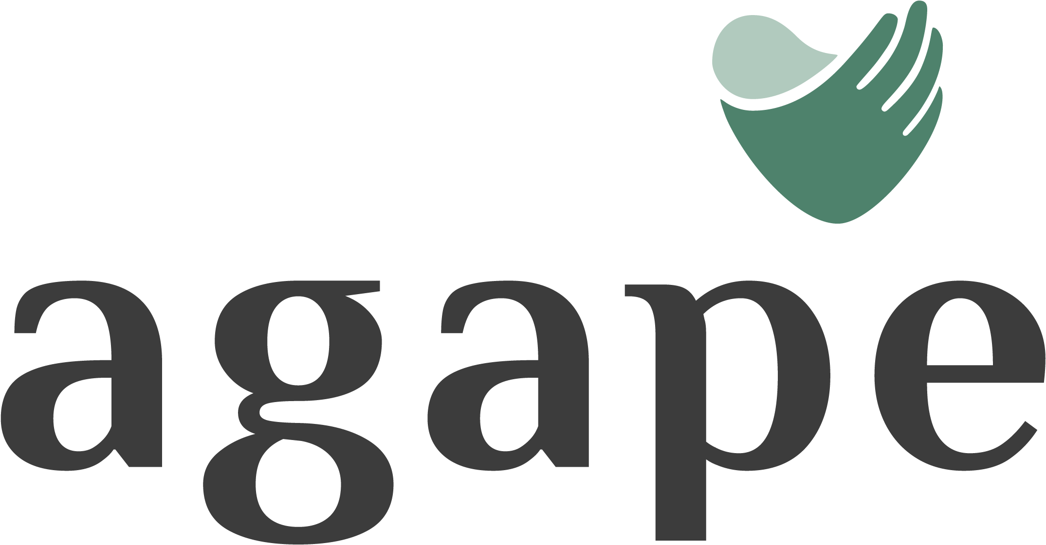 Agapes logo - hjerte-hånd